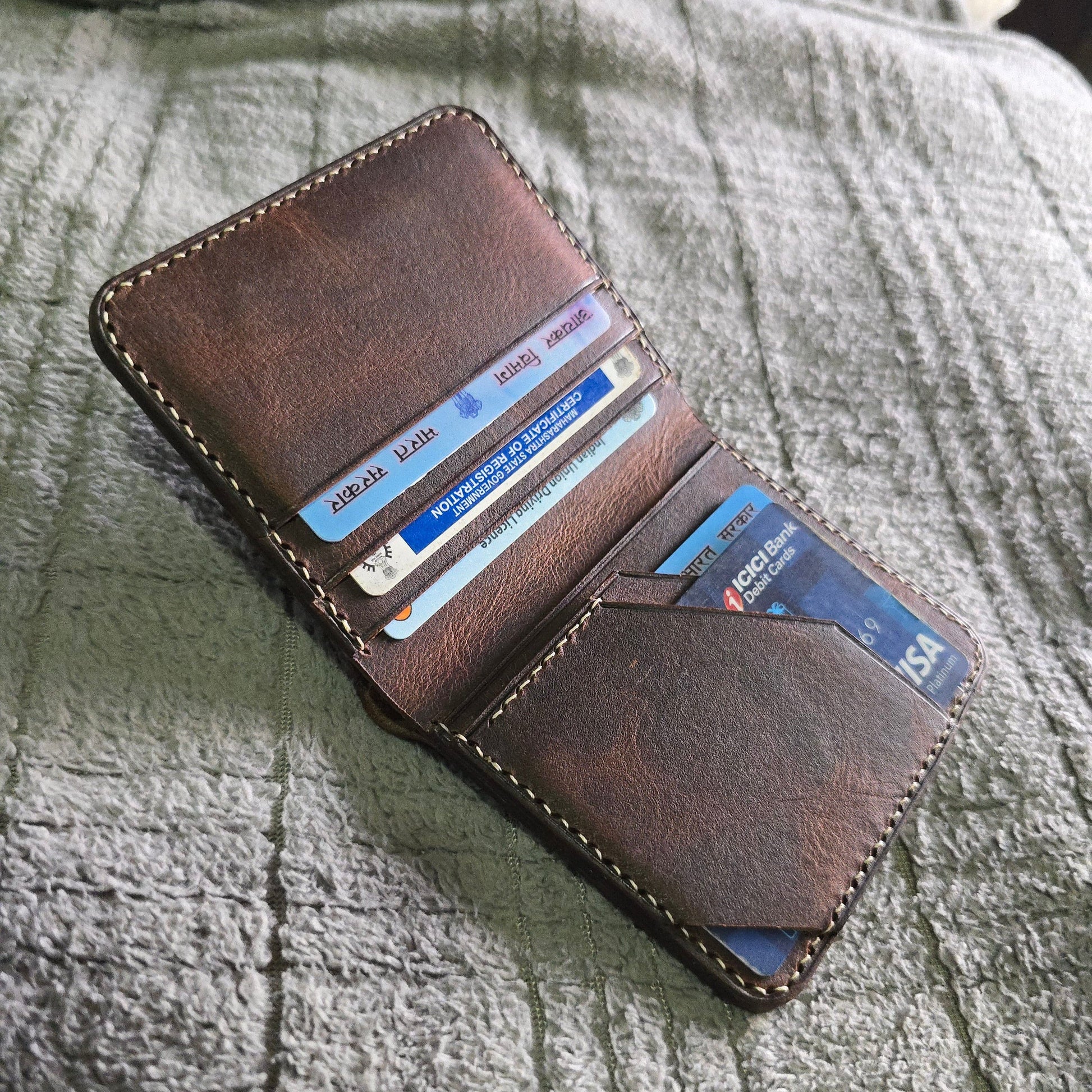 Indianleathercraft Wallets & Money Clips Handmade green leather wallet