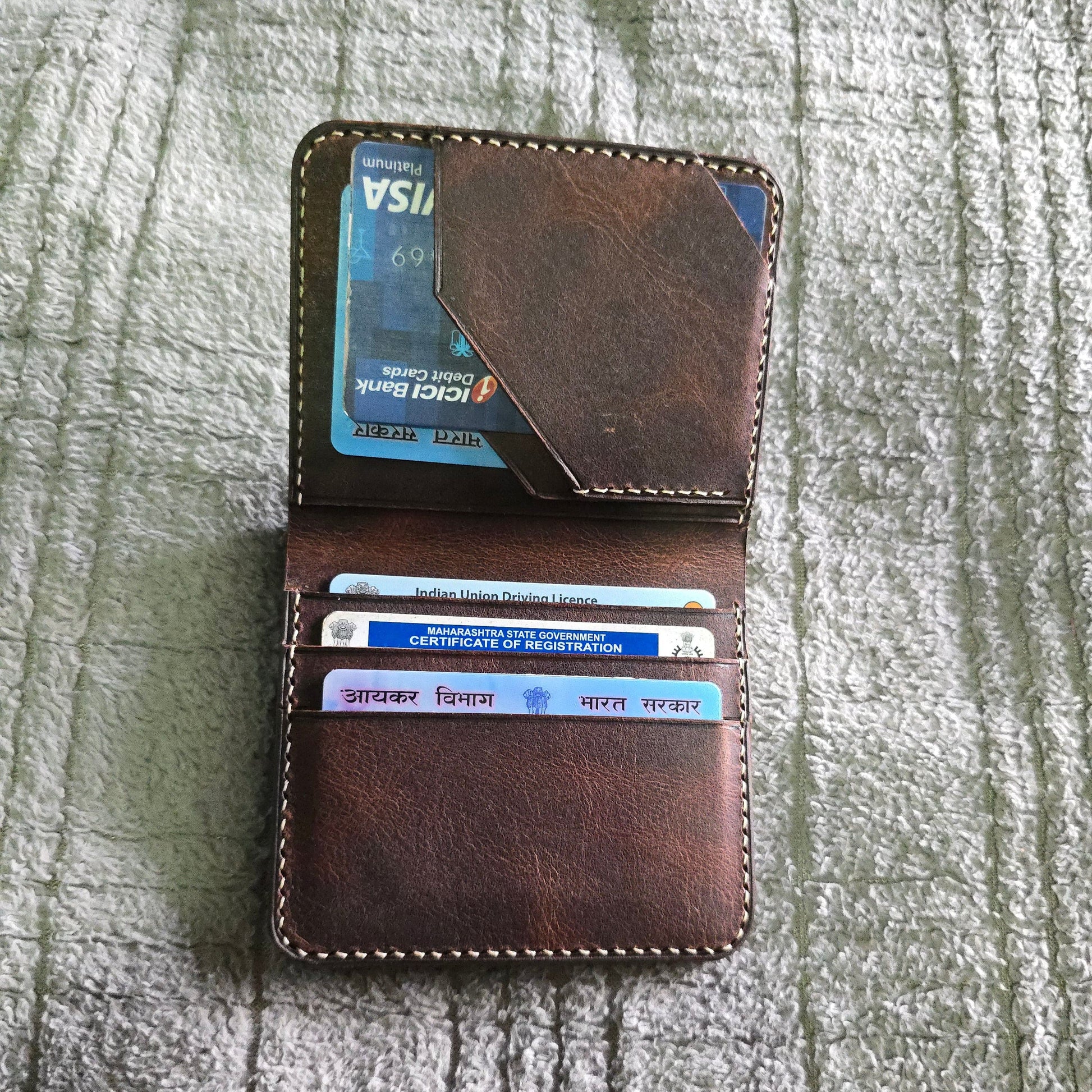 Indianleathercraft Wallets & Money Clips Handmade green leather wallet
