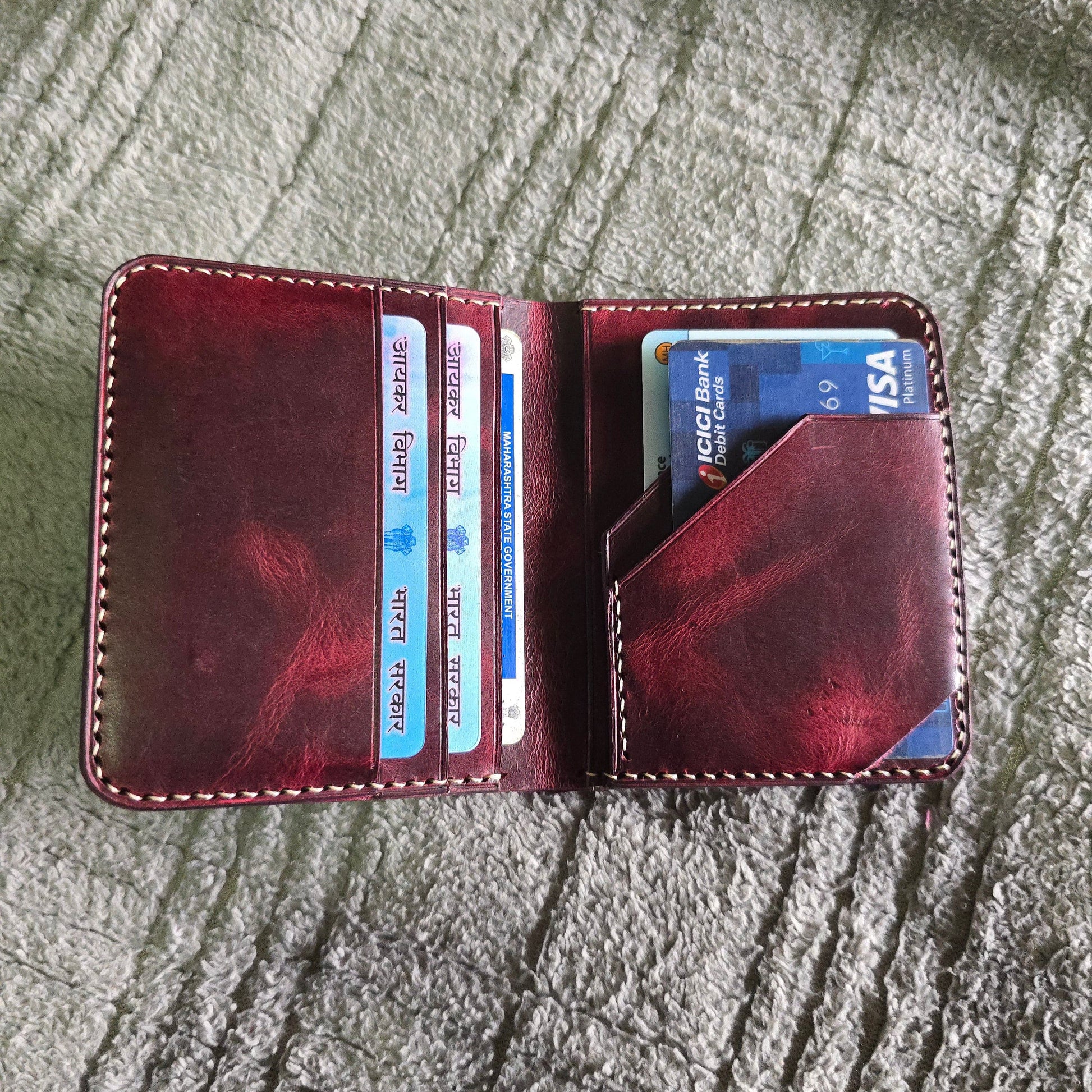 Indianleathercraft Wallets & Money Clips Handmade green leather wallet