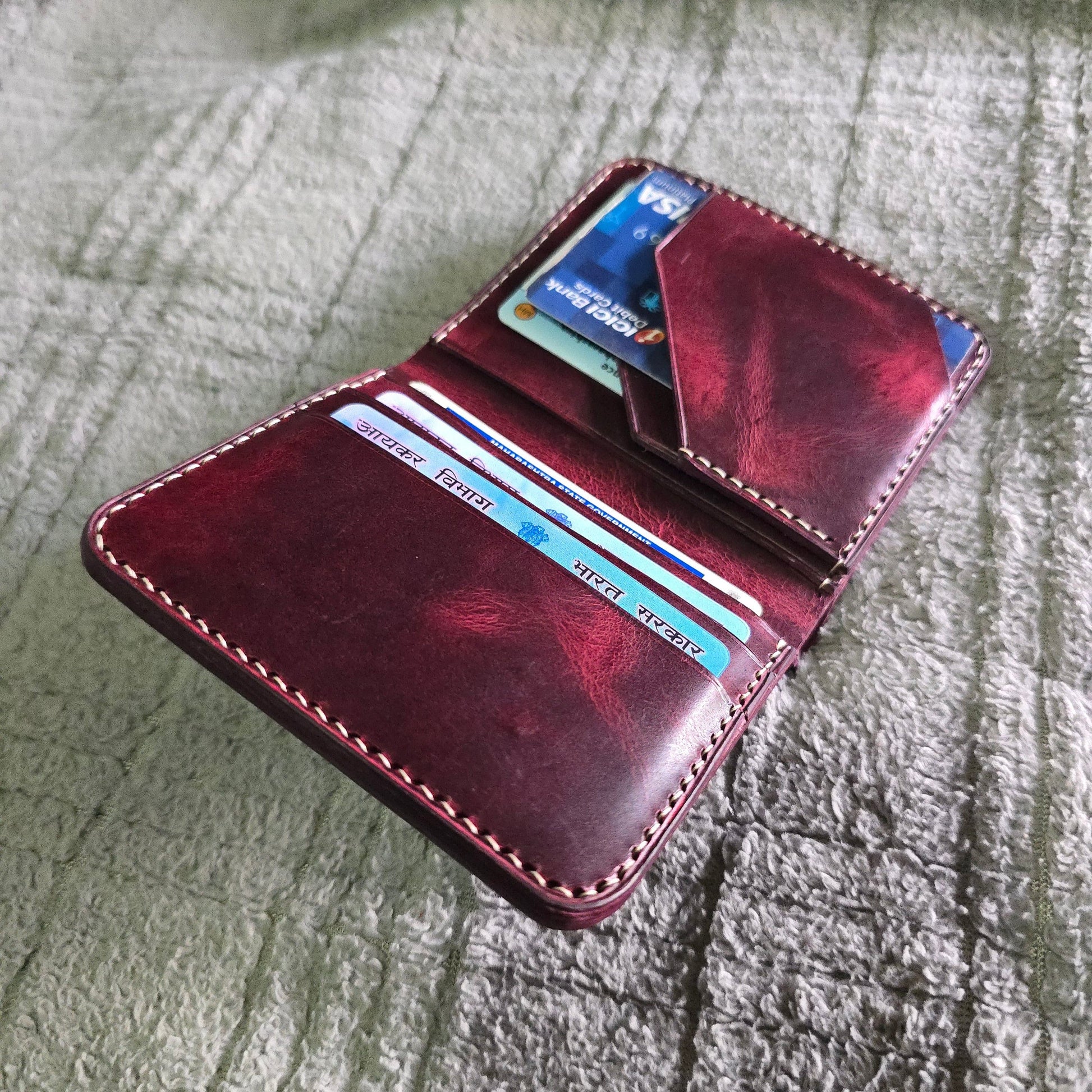 Indianleathercraft Wallets & Money Clips Handmade green leather wallet