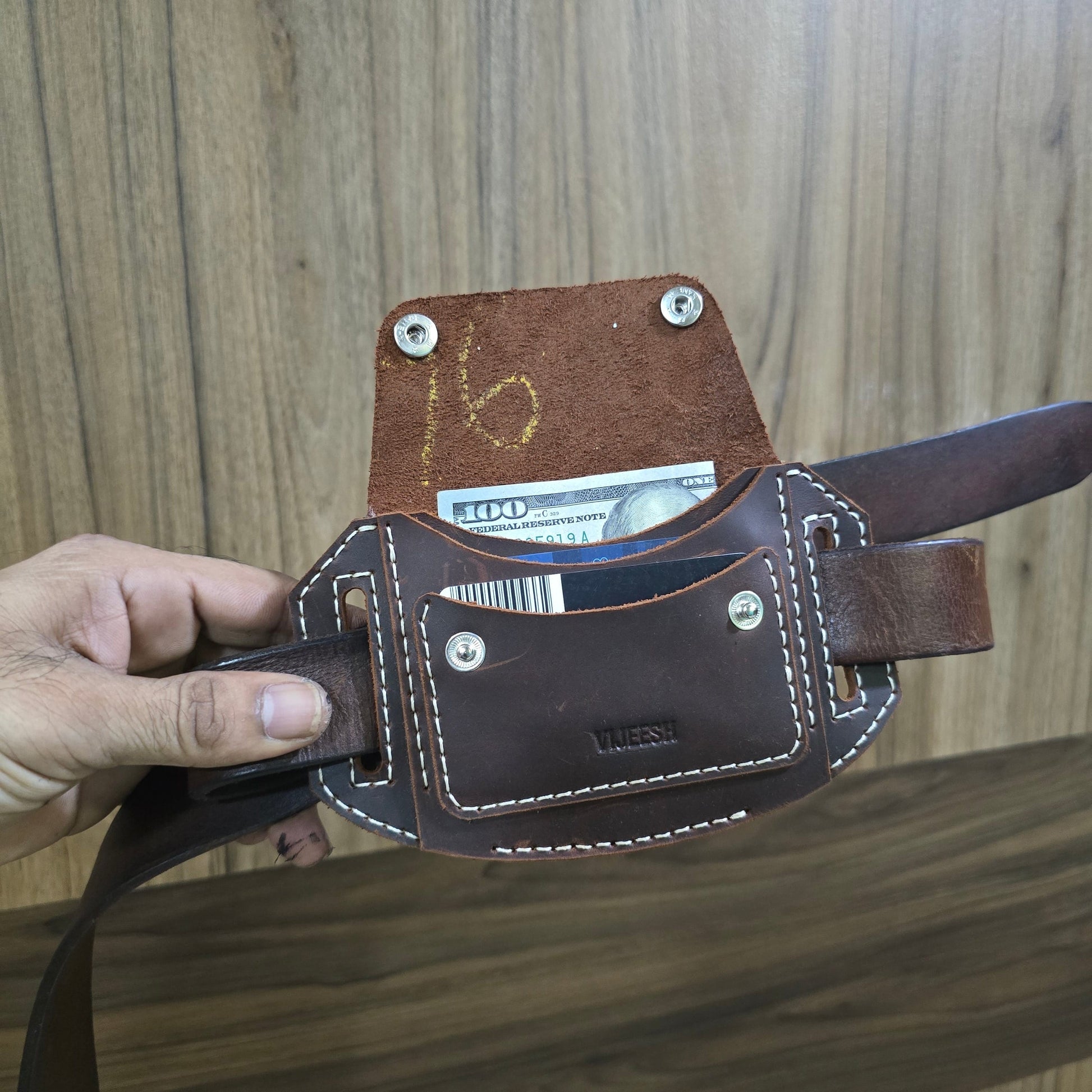 Indianleathercraft Wallets & Money Clips Handmade leather belt wallet