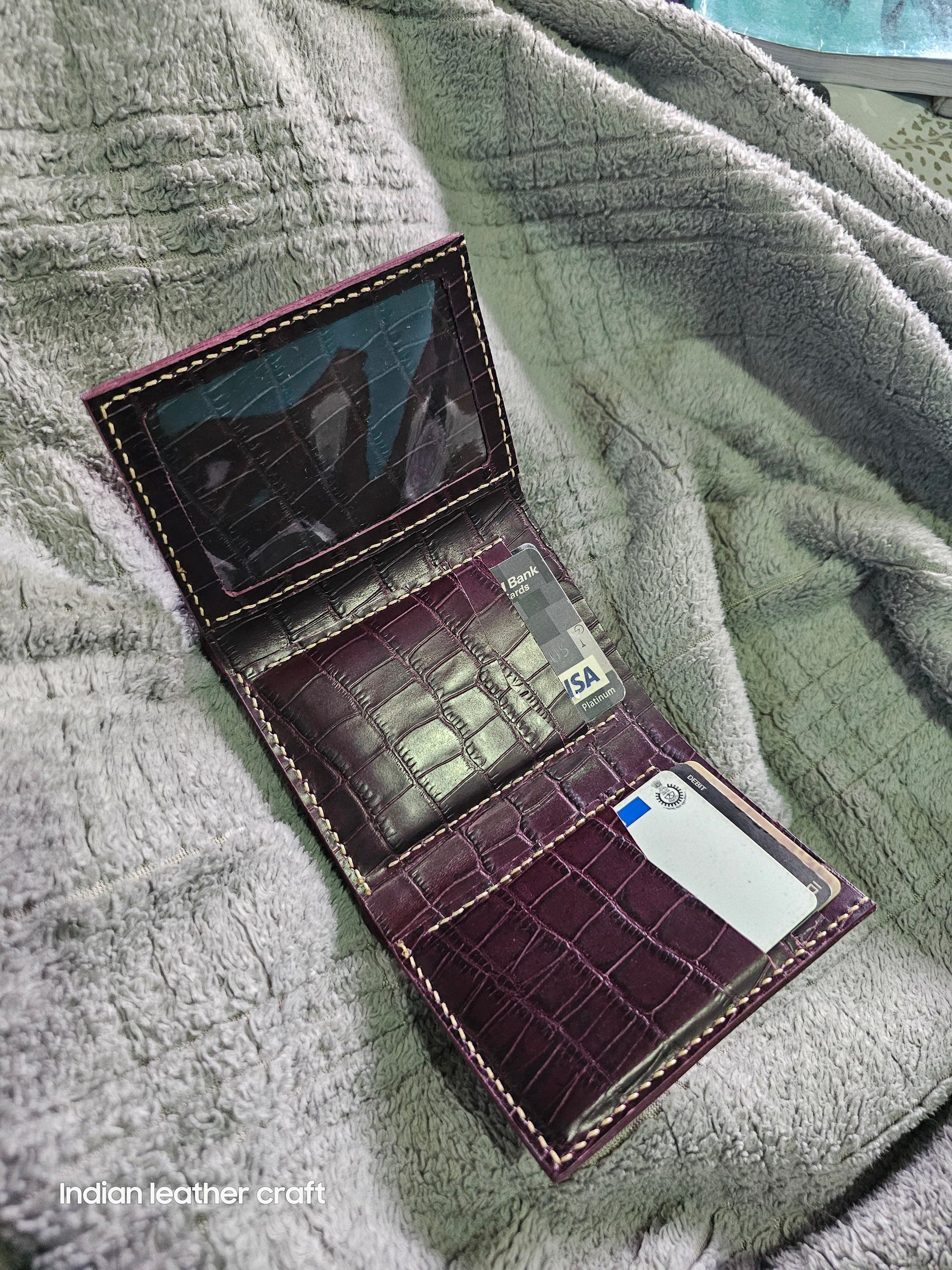 Indianleathercraft Wallets & Money Clips Handmade trifold leather wallet