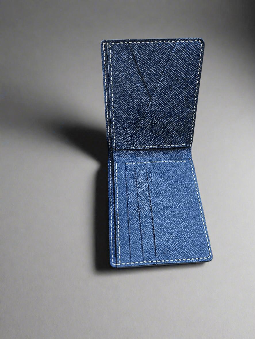 Indianleathercraft Wallets & Money Clips Navy Handmade epsom leather wallet