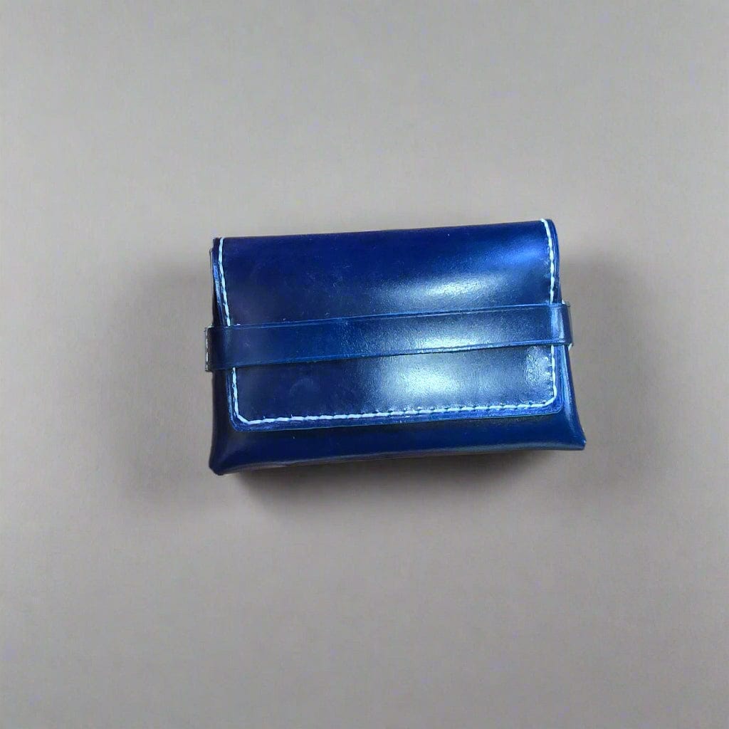 Indianleathercraft Wallets & Money Clips Navy shell cordovan card holder