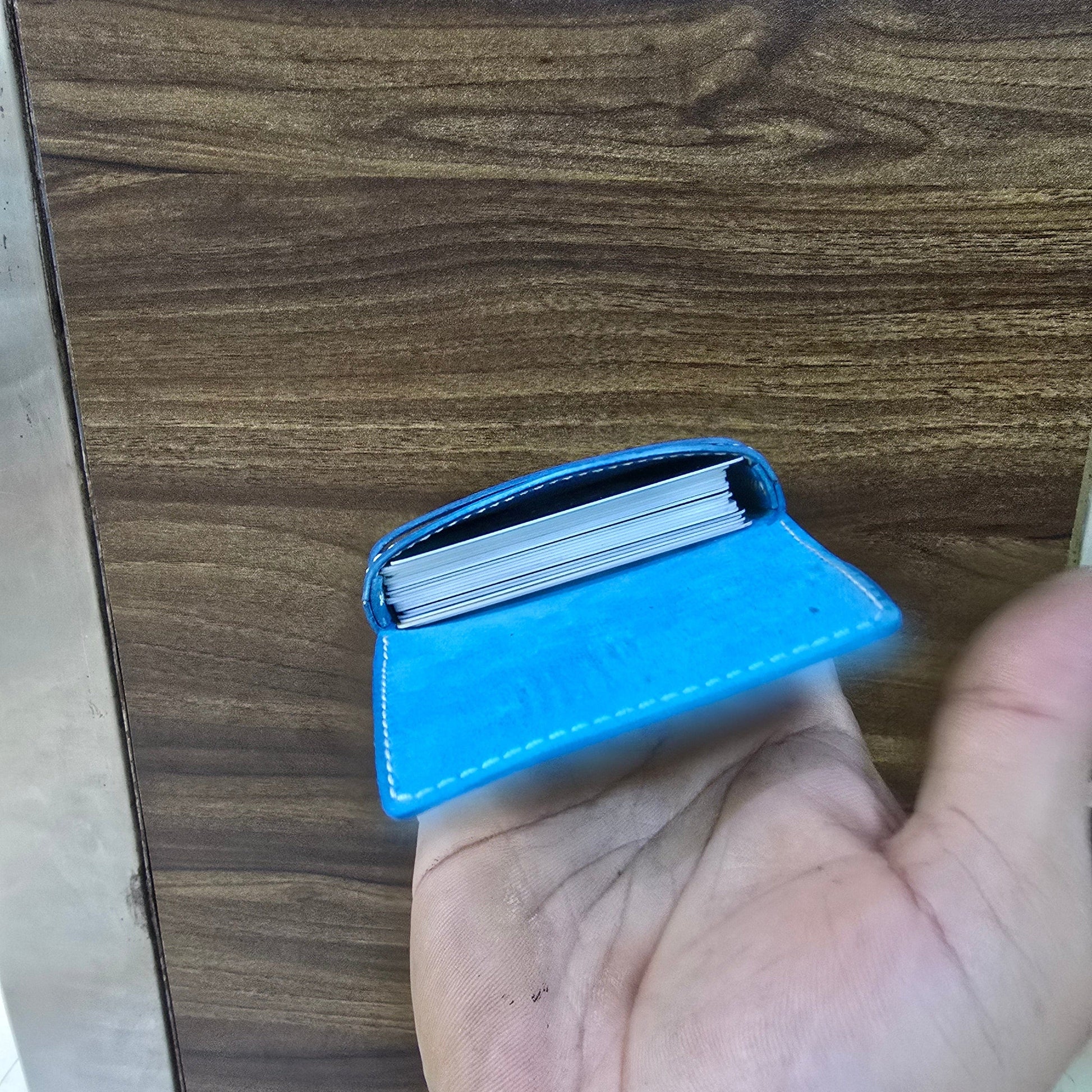 Indianleathercraft Wallets & Money Clips Navy shell cordovan card holder