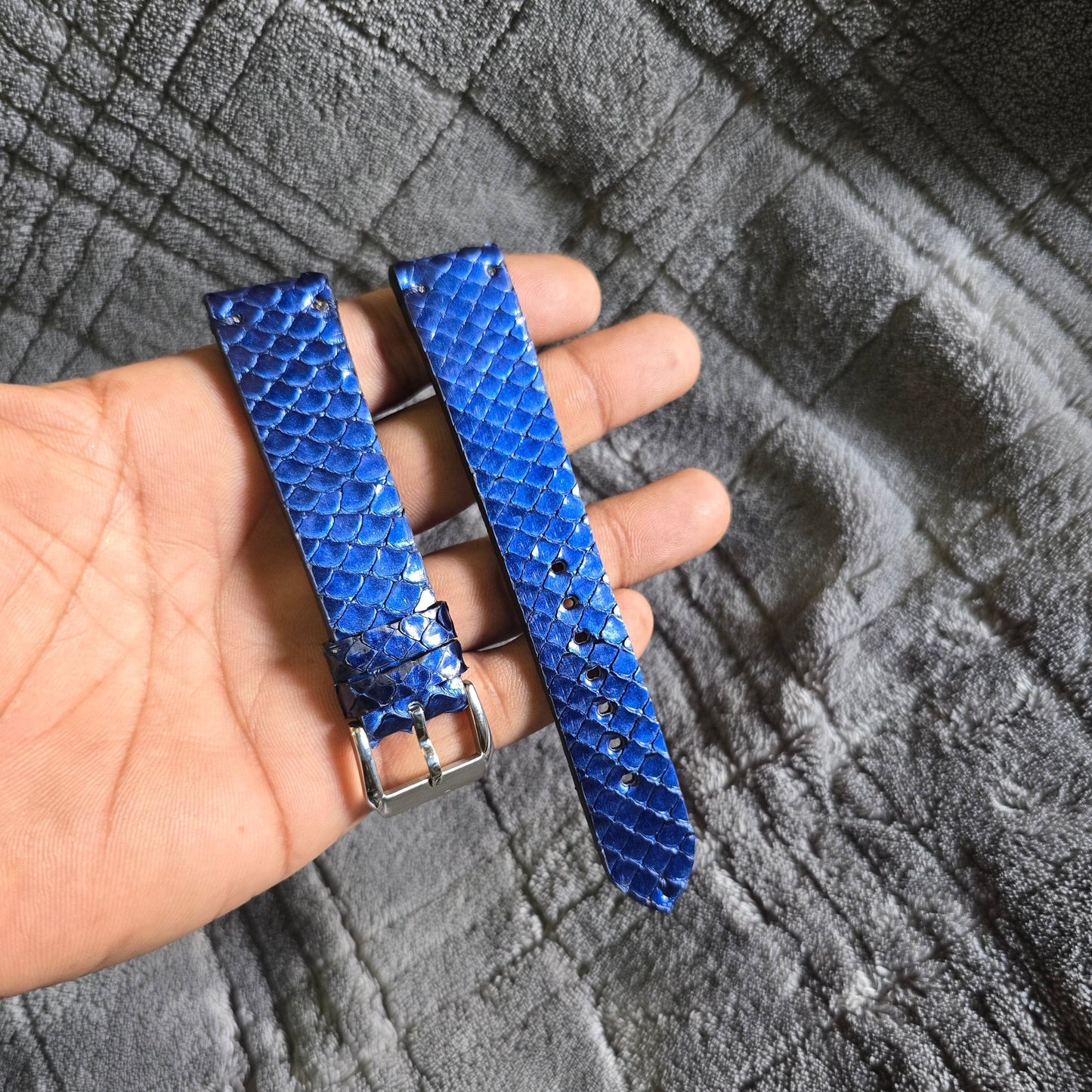 Indianleathercraft Watch Accessories Blue / 18mm Handmade premium leather strap