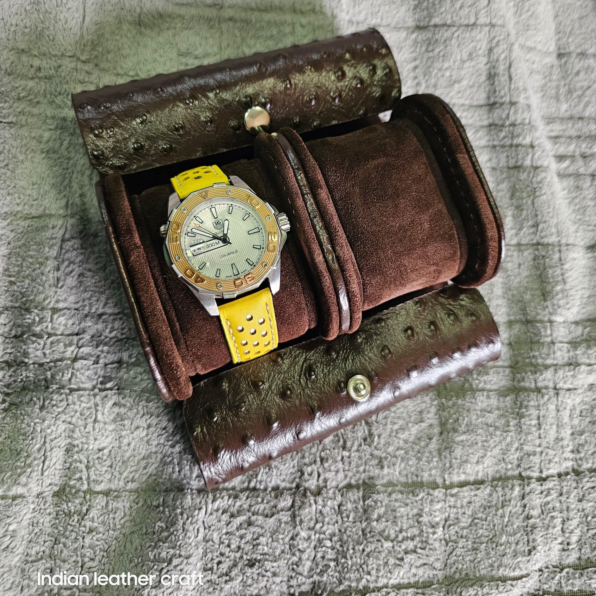 Indianleathercraft Watch Accessories Brown / 2 watches Leather watch case