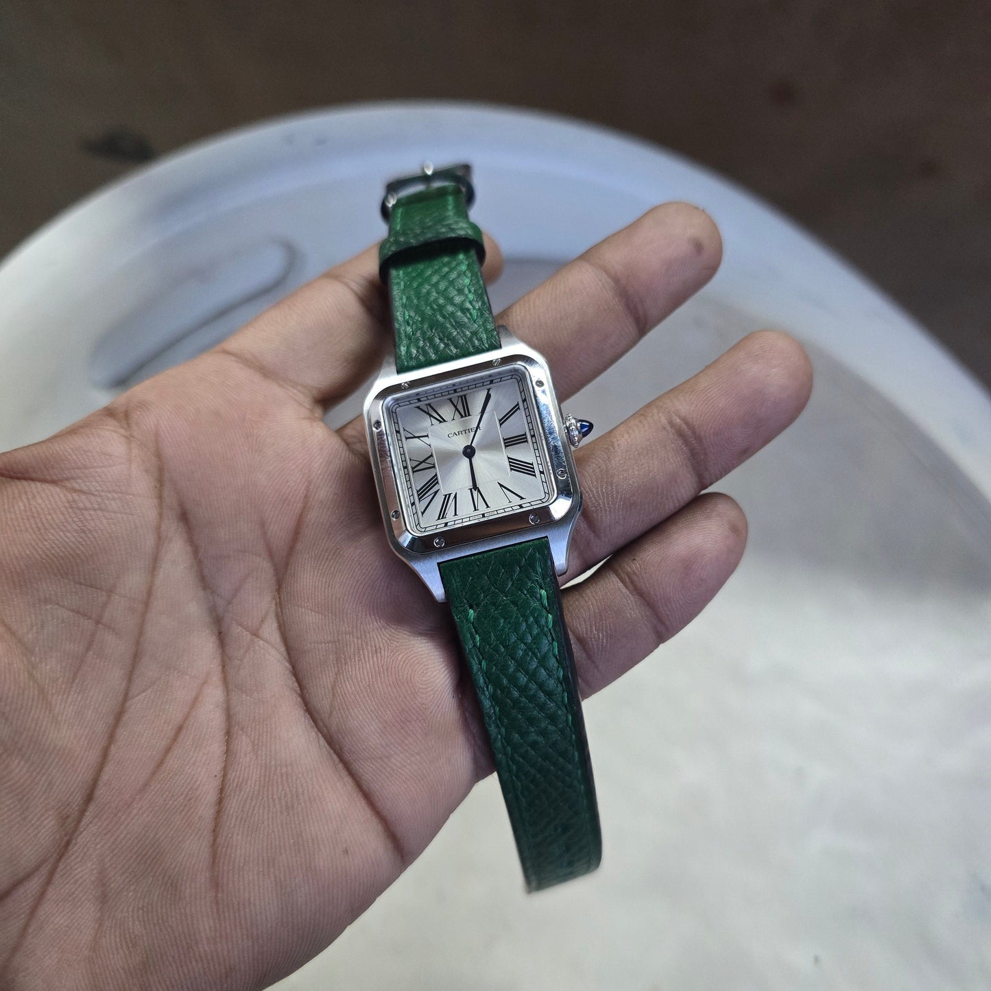 Indianleathercraft Watch Accessories Handmade Cartier Santos-Dumont Strap