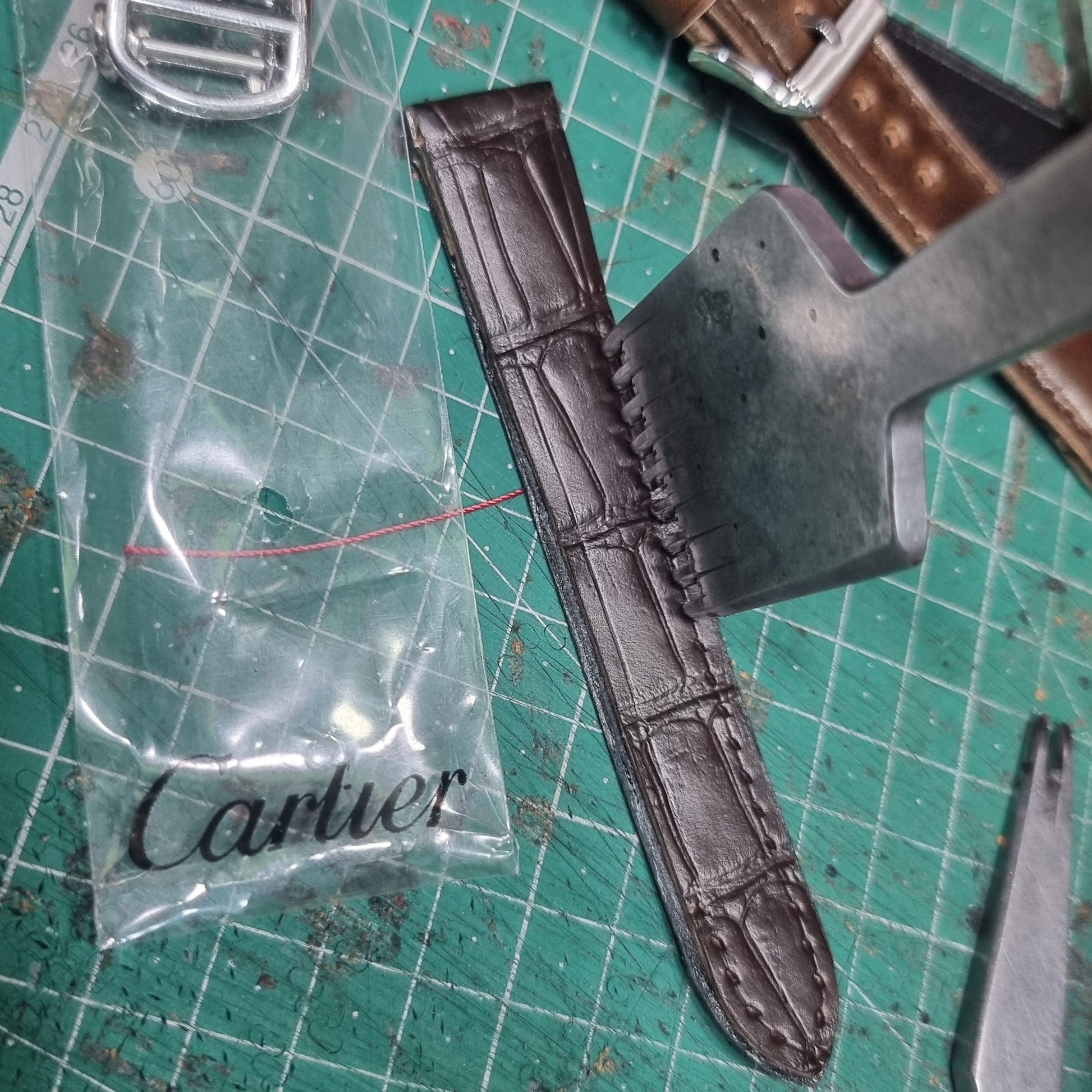 Indianleathercraft Watch Accessories Leather strap for santos de Cartier medium/large