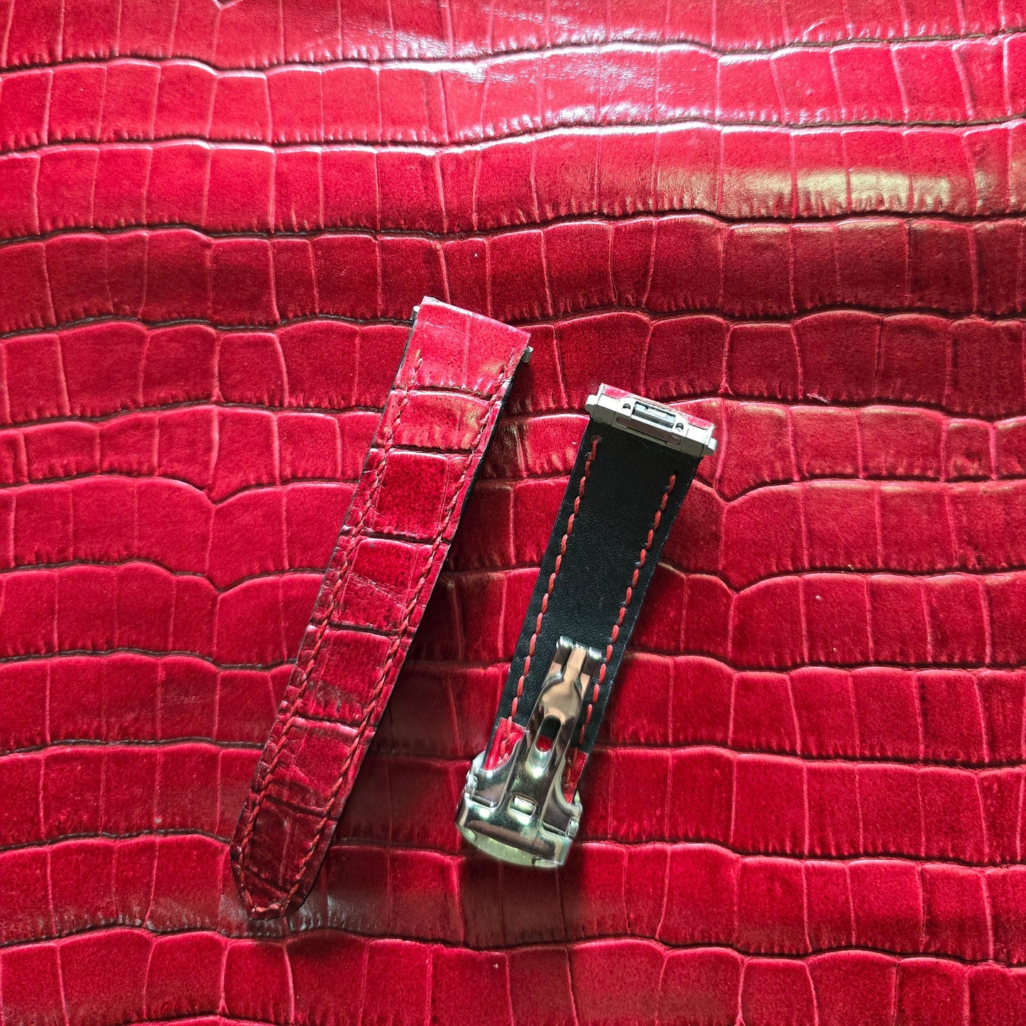 Indianleathercraft Watch Accessories Leather strap for santos de Cartier medium/large