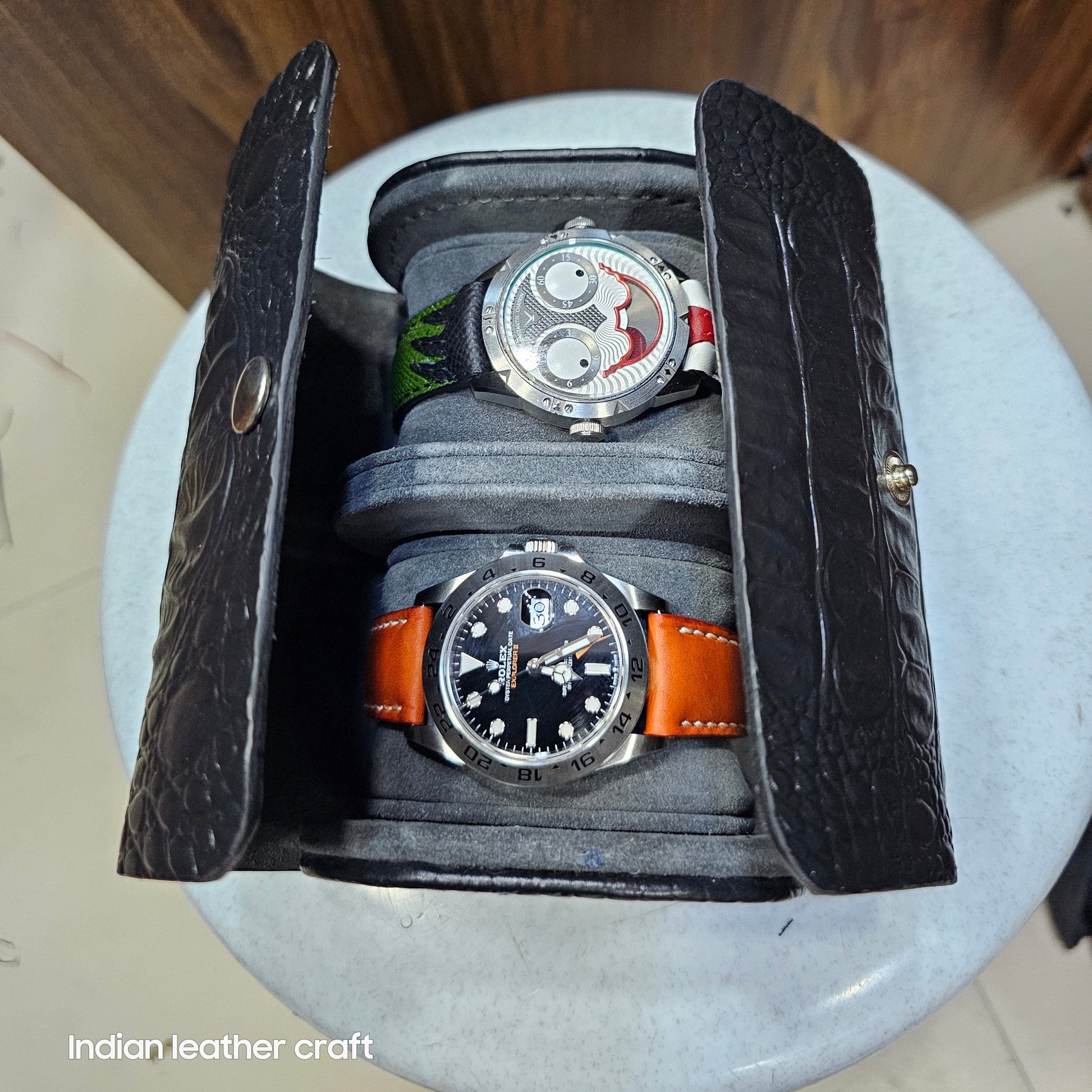 Indianleathercraft Watch Accessories Travel watch case