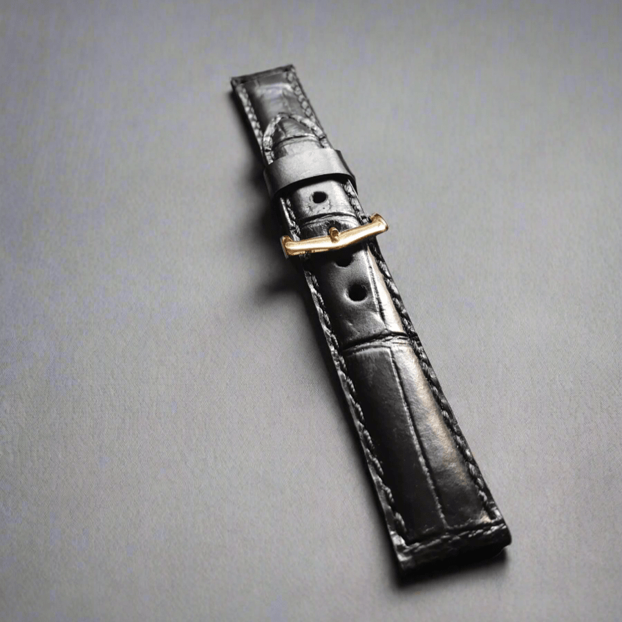 Indianleathercraft Watch Bands 16mm Handmade black leather strap