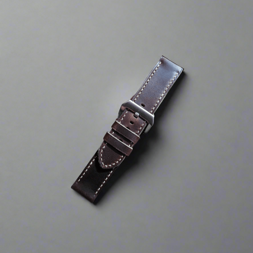 Indianleathercraft Watch Bands 22mm / Dark brown Handmade leather strap for luminor panerai