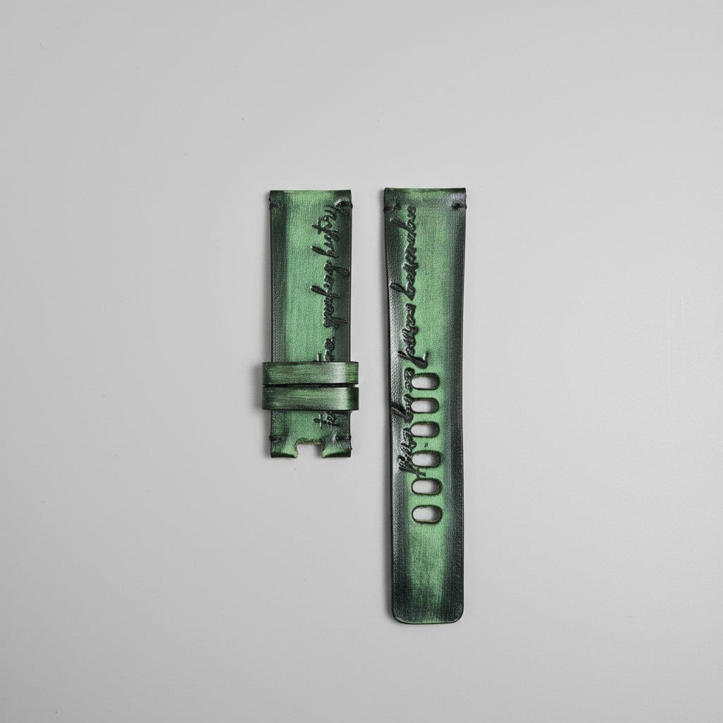 Indianleathercraft Watch Bands 22mm / Green Handmade diesel watch leather strap