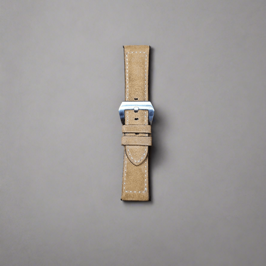 Indianleathercraft Watch Bands 22mm / Peach Suede leather strap for panerai