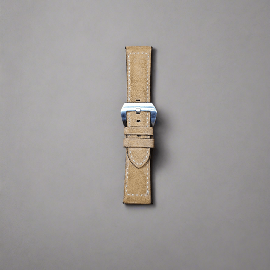 Indianleathercraft Watch Bands 22mm / Peach Suede leather strap for panerai