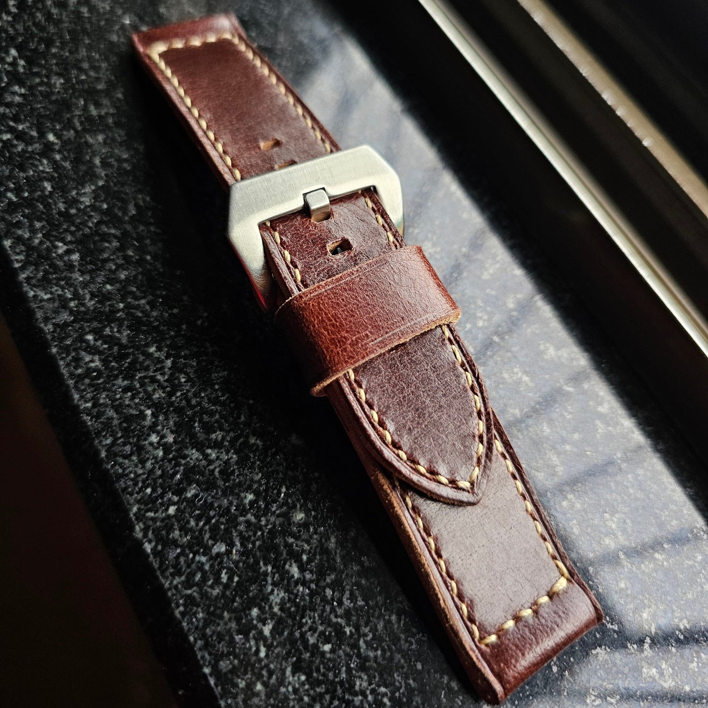 Indianleathercraft Watch Bands Handmade leather strap for luminor panerai