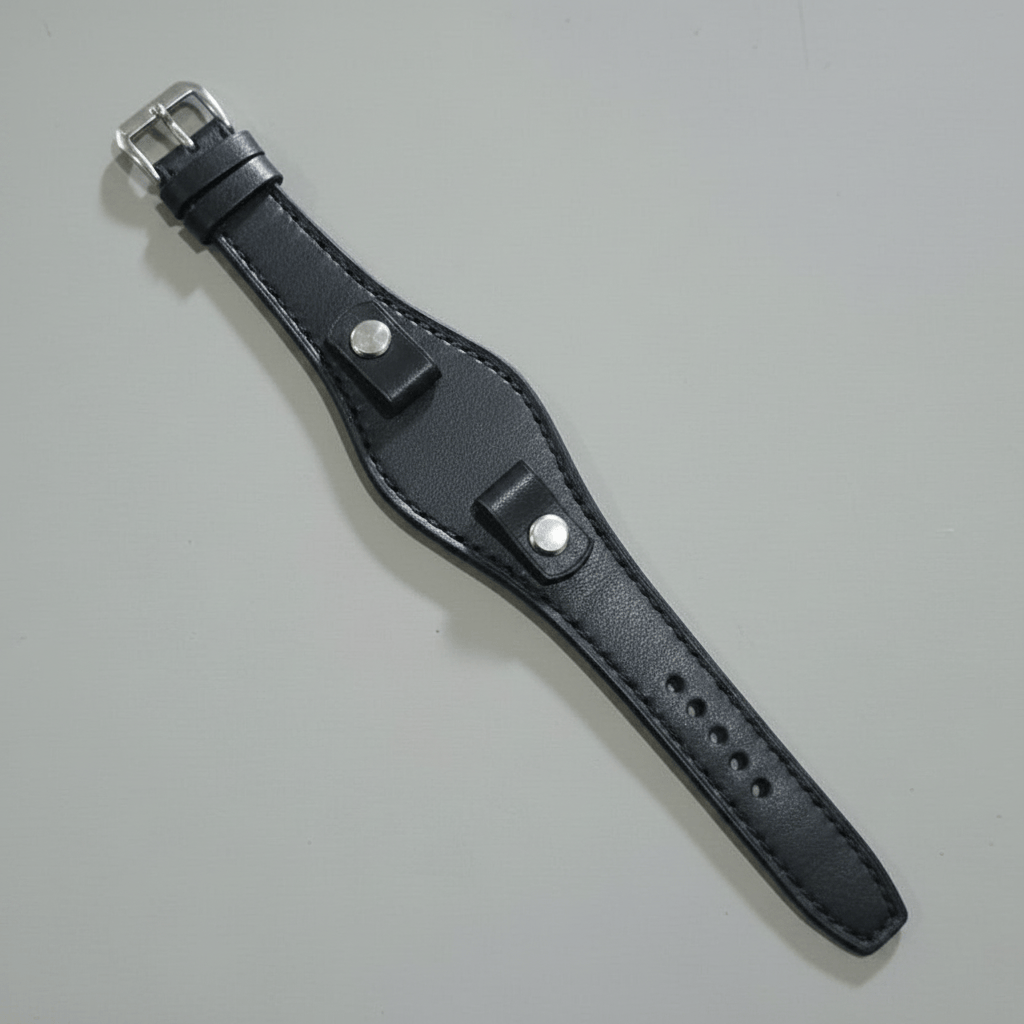 Indianleathercraft Watch Bands Black / 10mm Trench watch leather strap