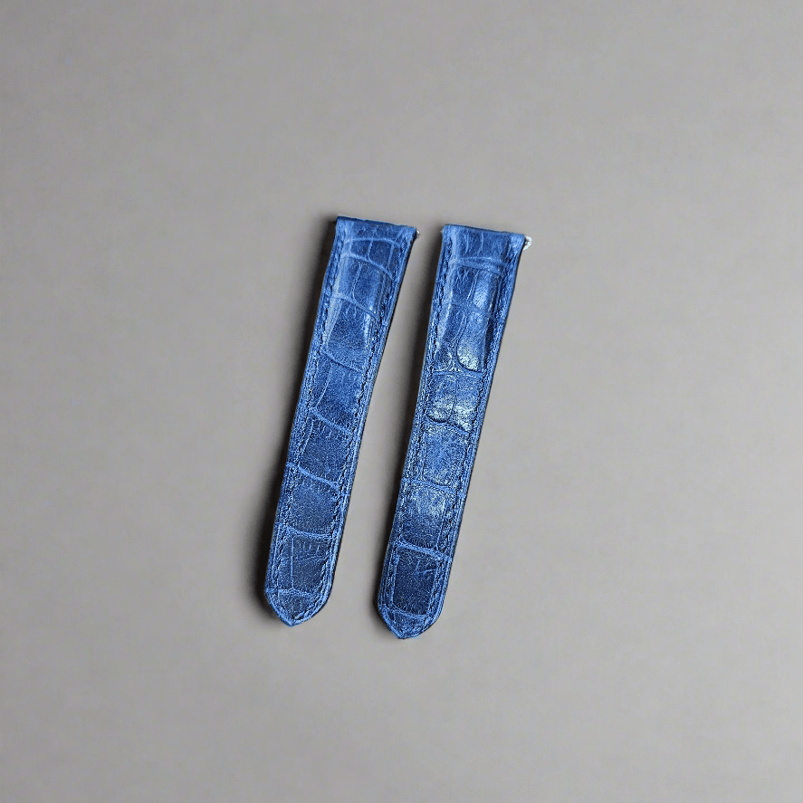 Indianleathercraft Watch Bands Blue / 19mm Handmade leather strap for cartier