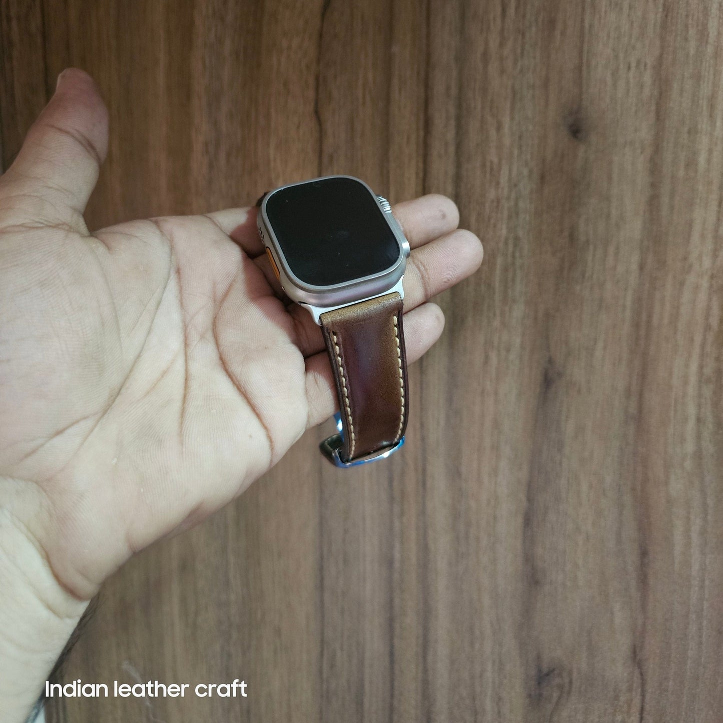Indianleathercraft Watch Bands Brown / Aplle watch ultra 2 Shell cordovan leather strap