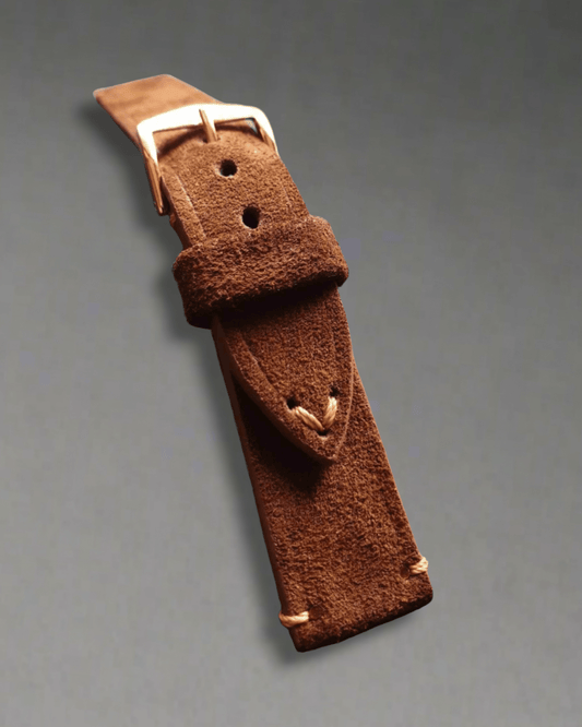 Indianleathercraft Watch Bands Brown suede leather strap handmade