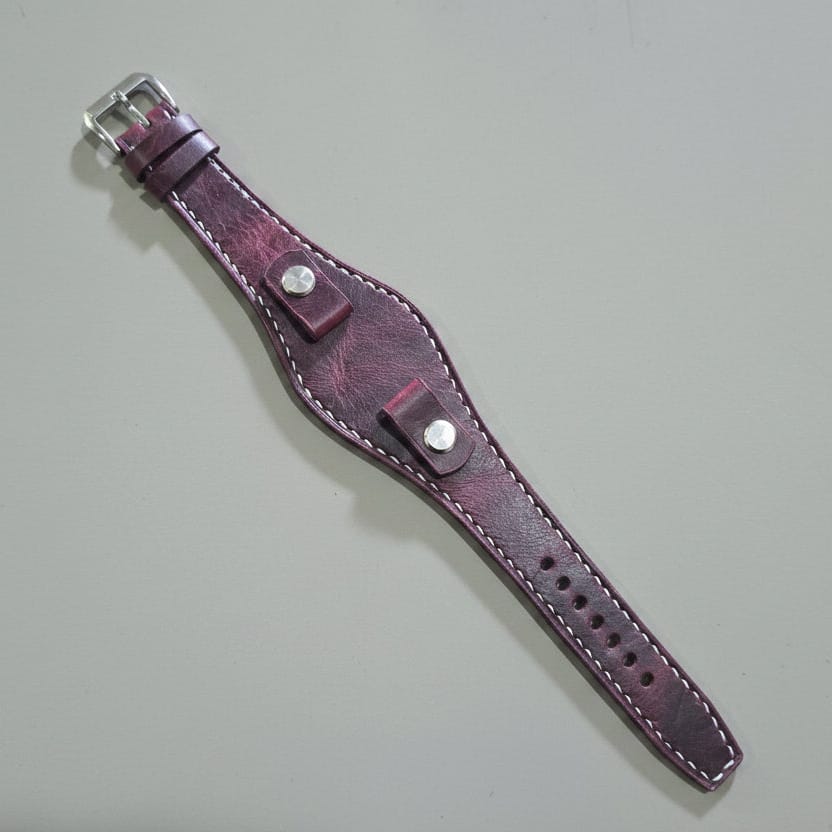 Indianleathercraft Watch Bands Burgundy / 10mm Trench watch leather strap