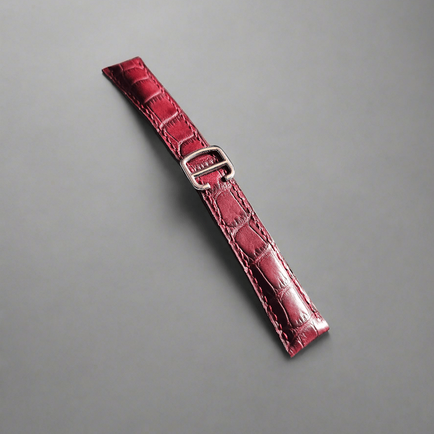 Indianleathercraft Watch Bands Burgundy / 19mm Handmade leather strap for cartier