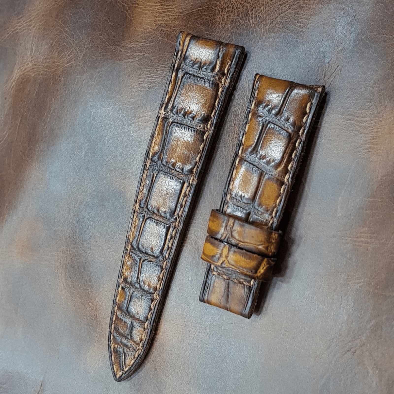 Indianleathercraft Watch Bands Handmade antique brown leather strap