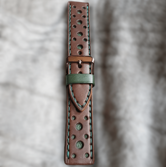 Indianleathercraft Watch Bands Handmade brown leather rally watch strap