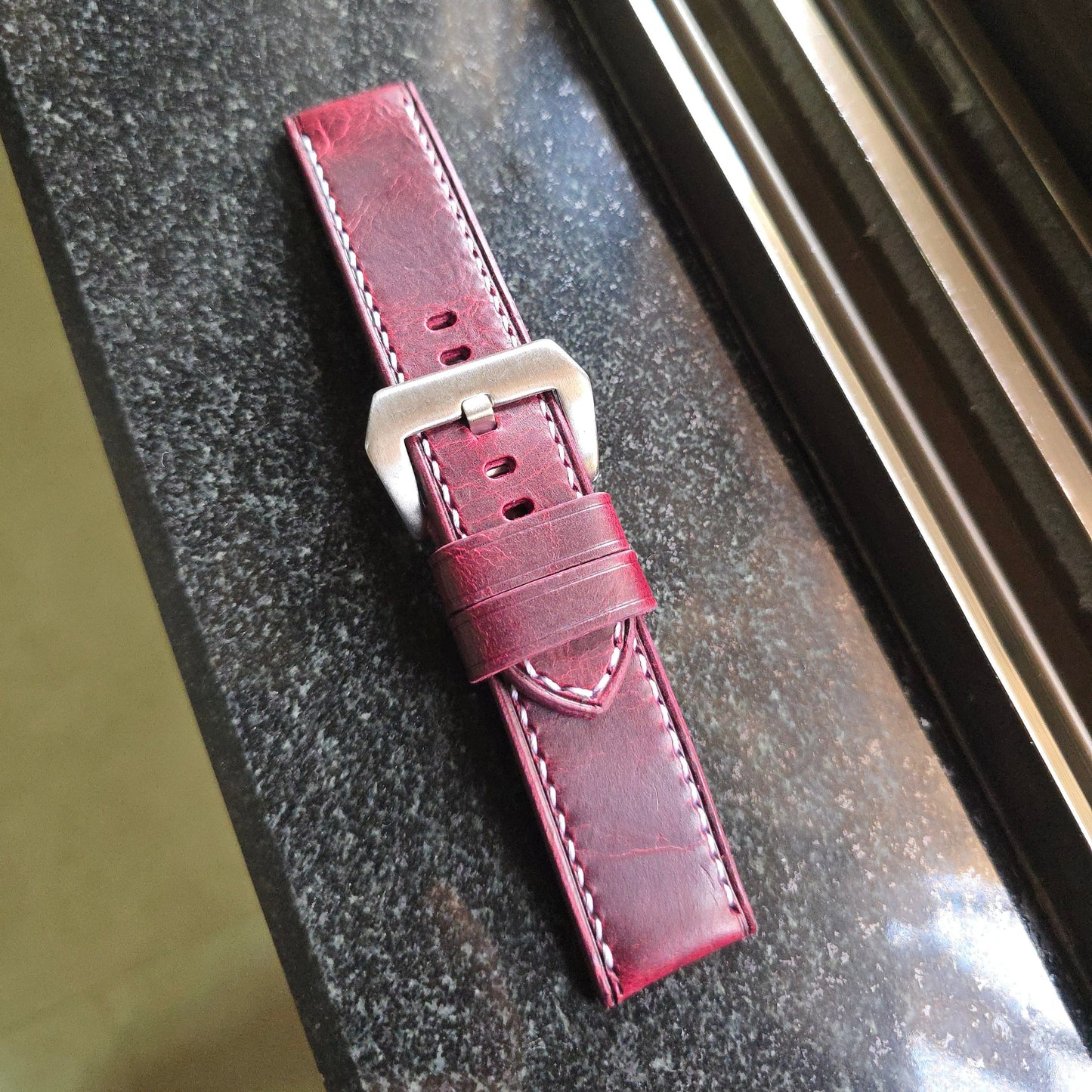 Indianleathercraft Watch Bands Handmade leather strap for luminor panerai