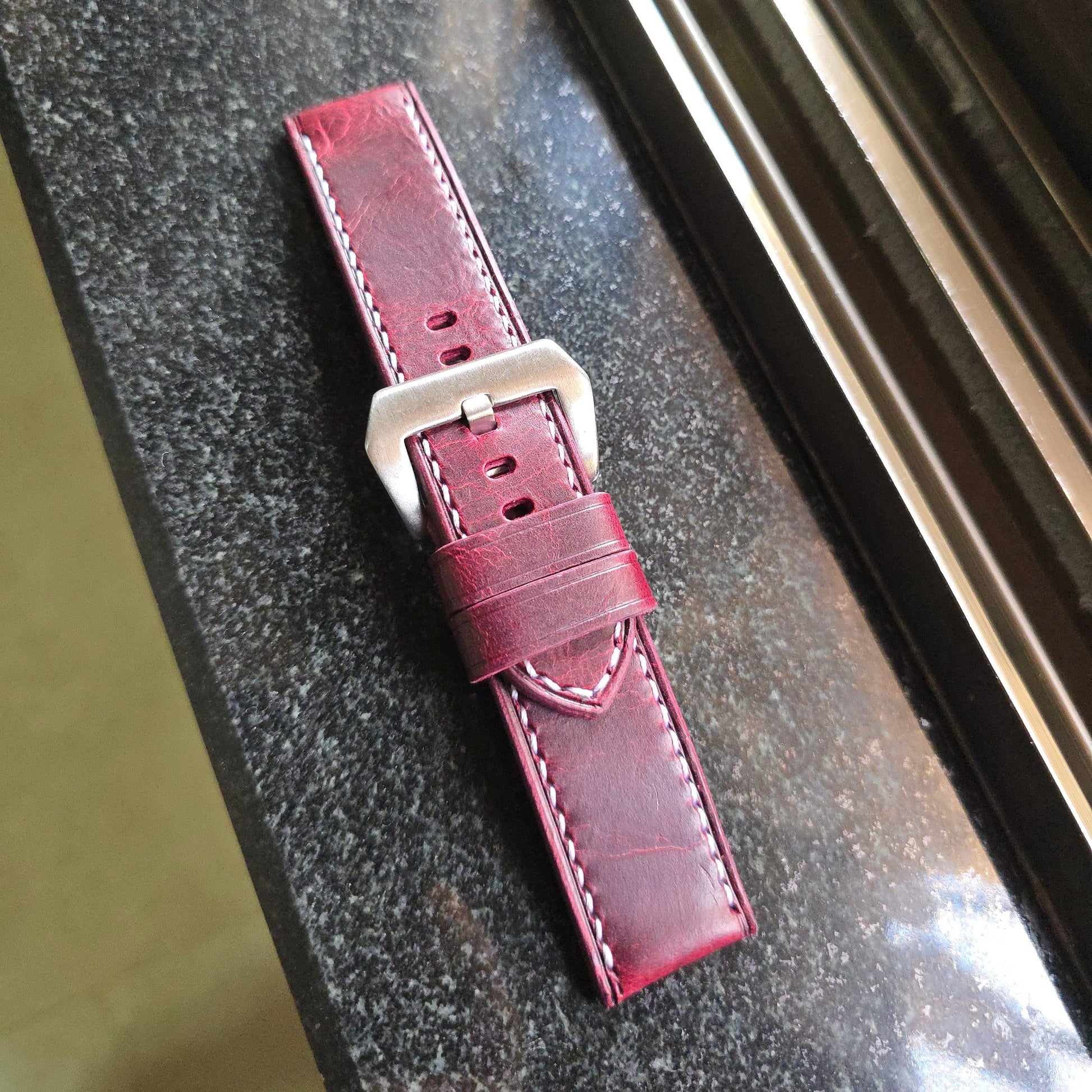 Indianleathercraft Watch Bands Handmade leather strap for luminor panerai