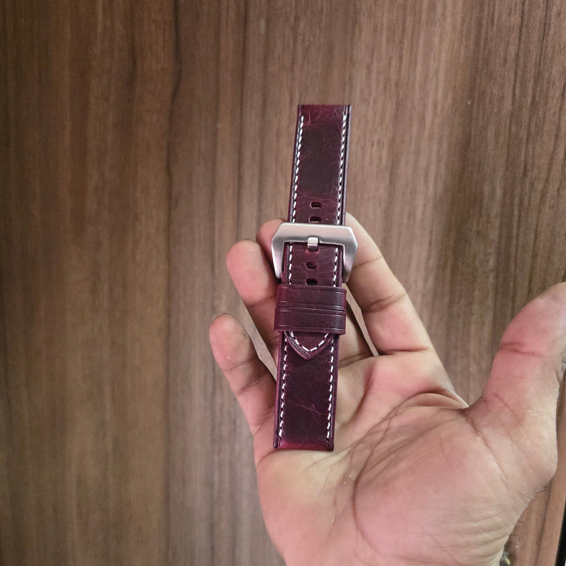 Indianleathercraft Watch Bands Handmade leather strap for luminor panerai
