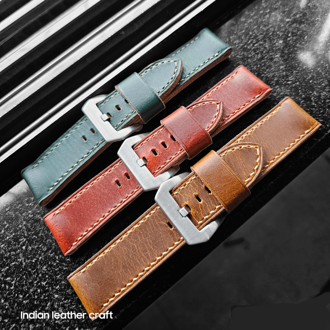 Indianleathercraft Watch Bands Handmade leather strap for luminor panerai