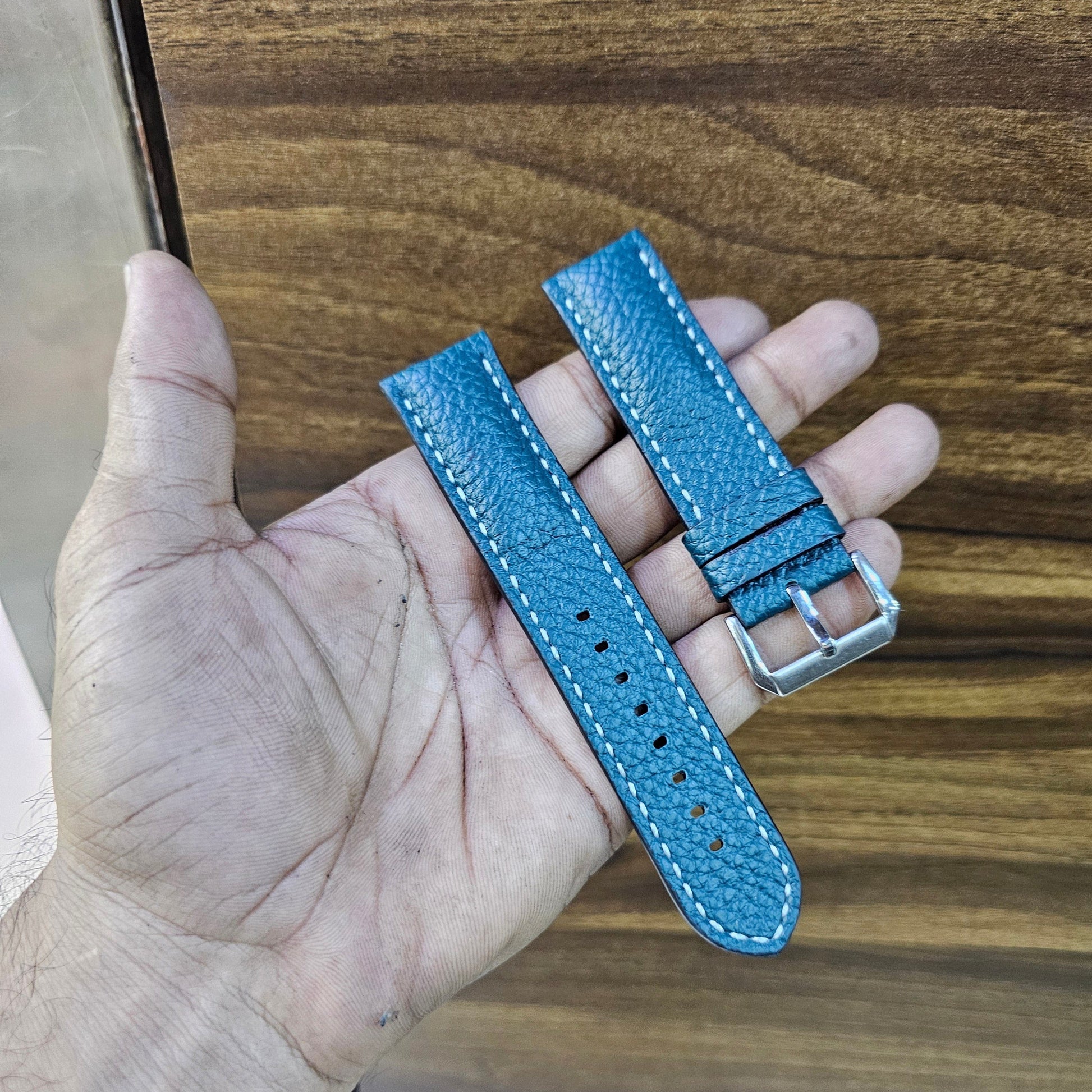 Indianleathercraft Watch Bands Handmade pebble grain leather strap