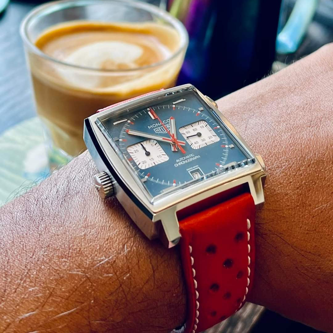 Indianleathercraft Watch Bands Leather strap for Tag Heuer Monaco