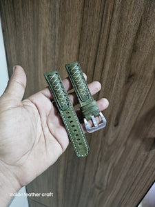 Indianleathercraft Watch Bands Olive / 20mm Fullgrain leather watch straps