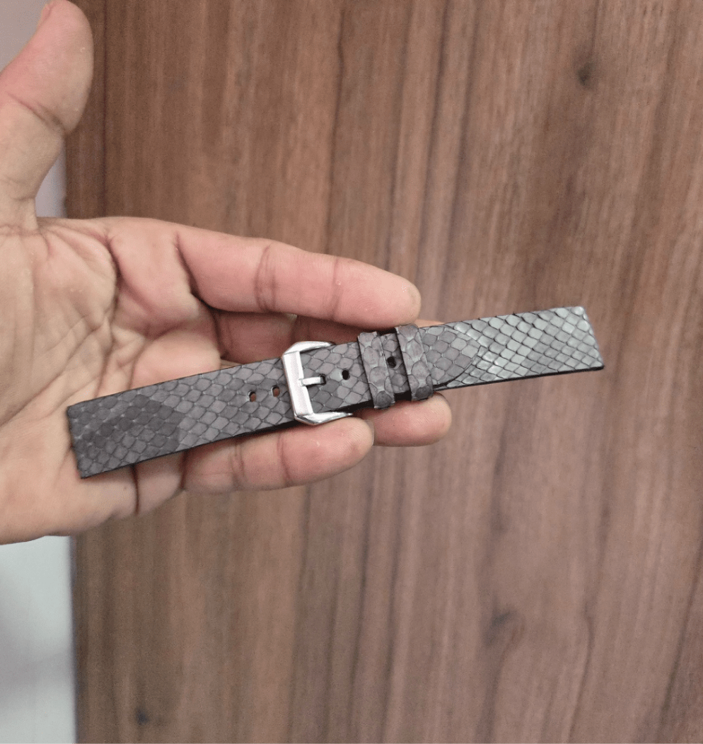 Indianleathercraft Watch Bands Premium grey Omega moonswatch leather strap