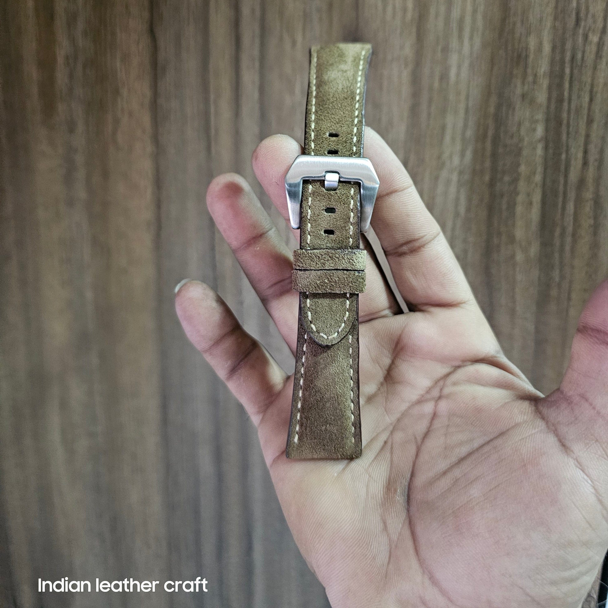 Indianleathercraft Watch Bands Suede leather strap for panerai