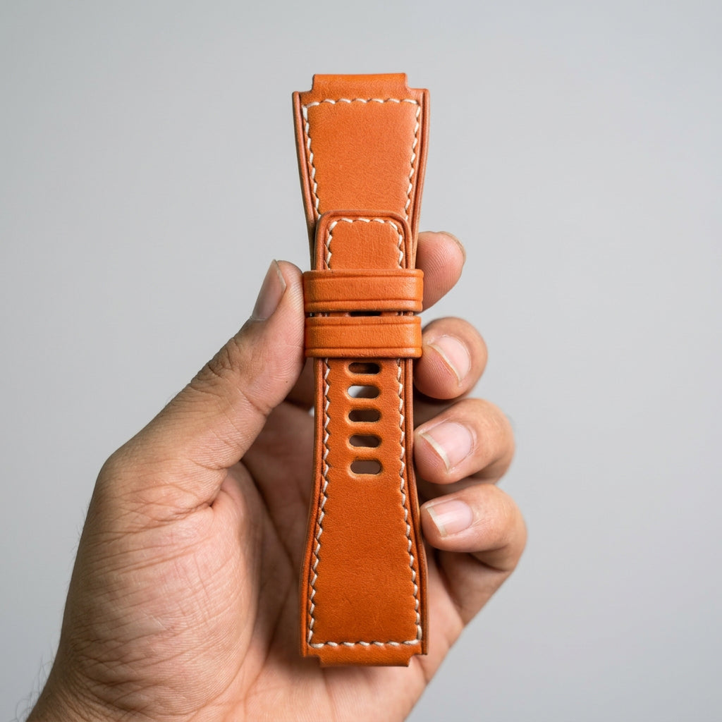 Indianleathercraft Watch Bands Tan Handmade leather strap for bell & ross