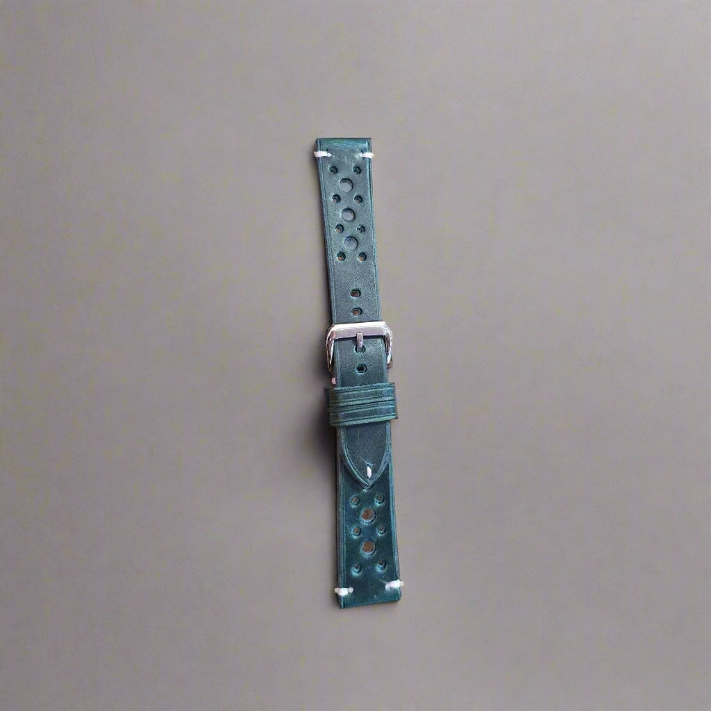Indianleathercraft Watch Bands Turquoise / 16mm Handmade vintage racing strap