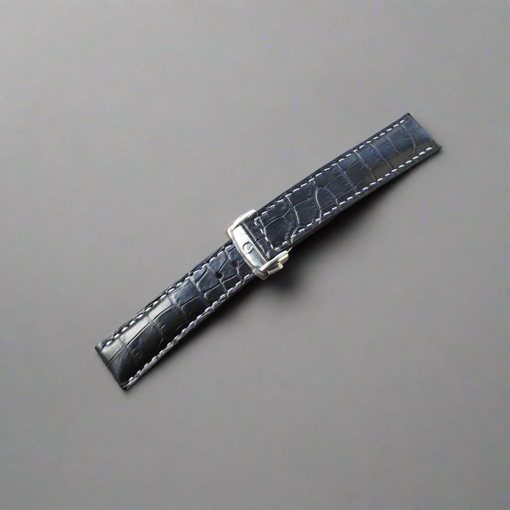 Indianleathercraft watch strap 21/18mm / Black Omega leather watch strap