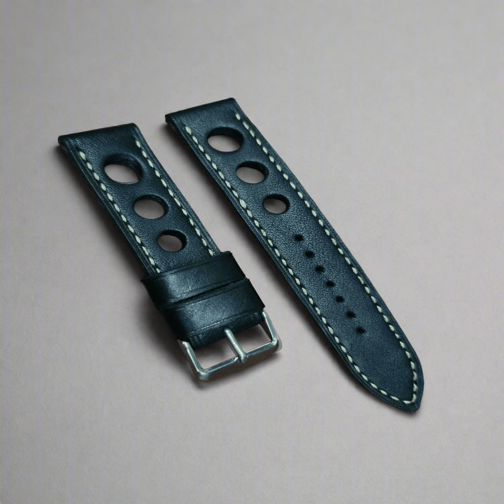 black racing watch strap - Indianleathercraft