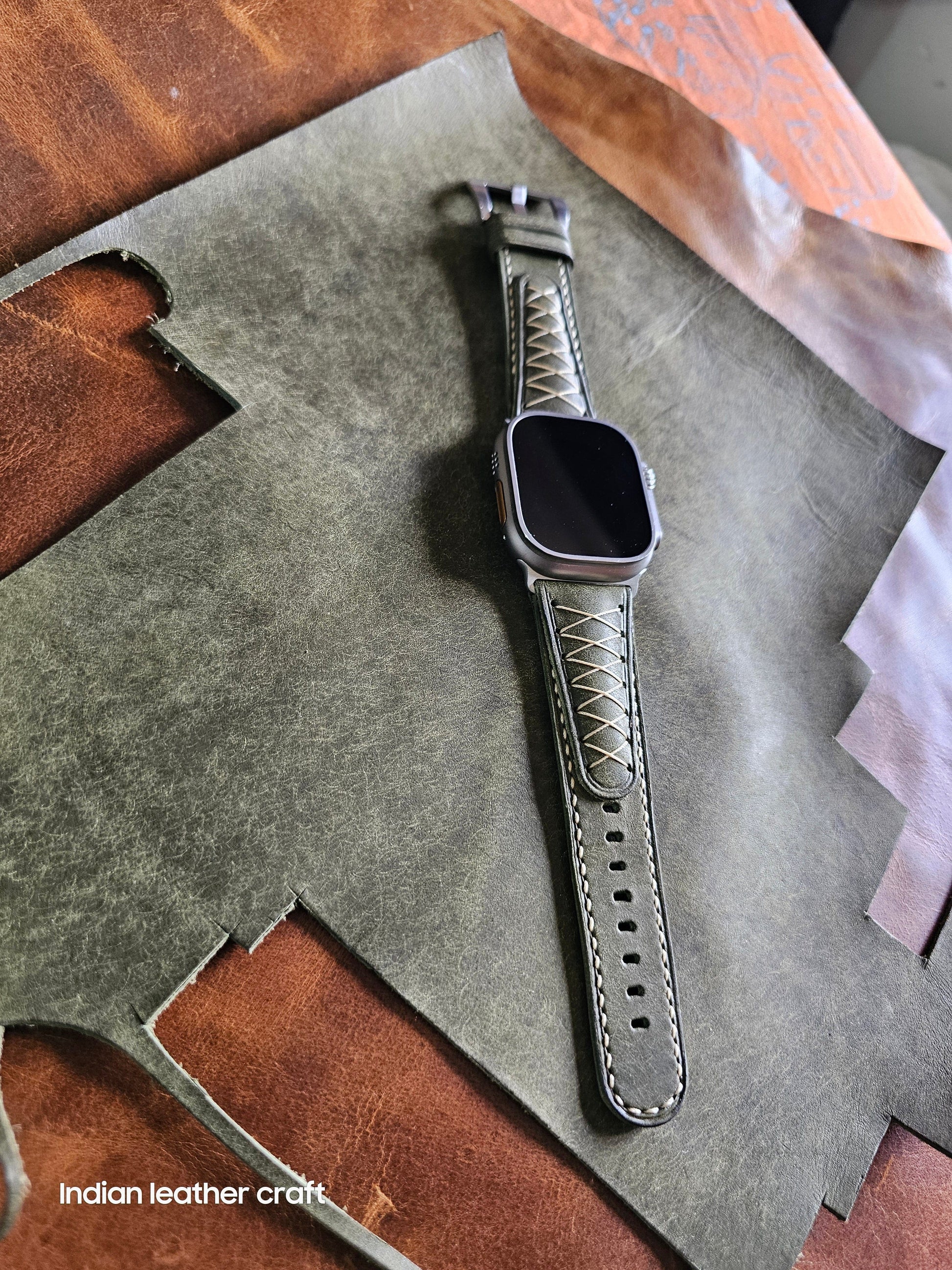 Indianleathercraft watch strap Apple watch ultra2 leather bands
