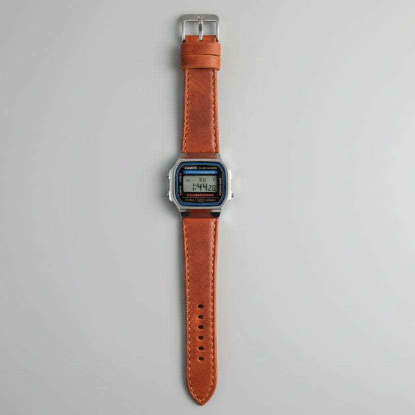 Indianleathercraft watch strap Handmade Casio A168 leather strap