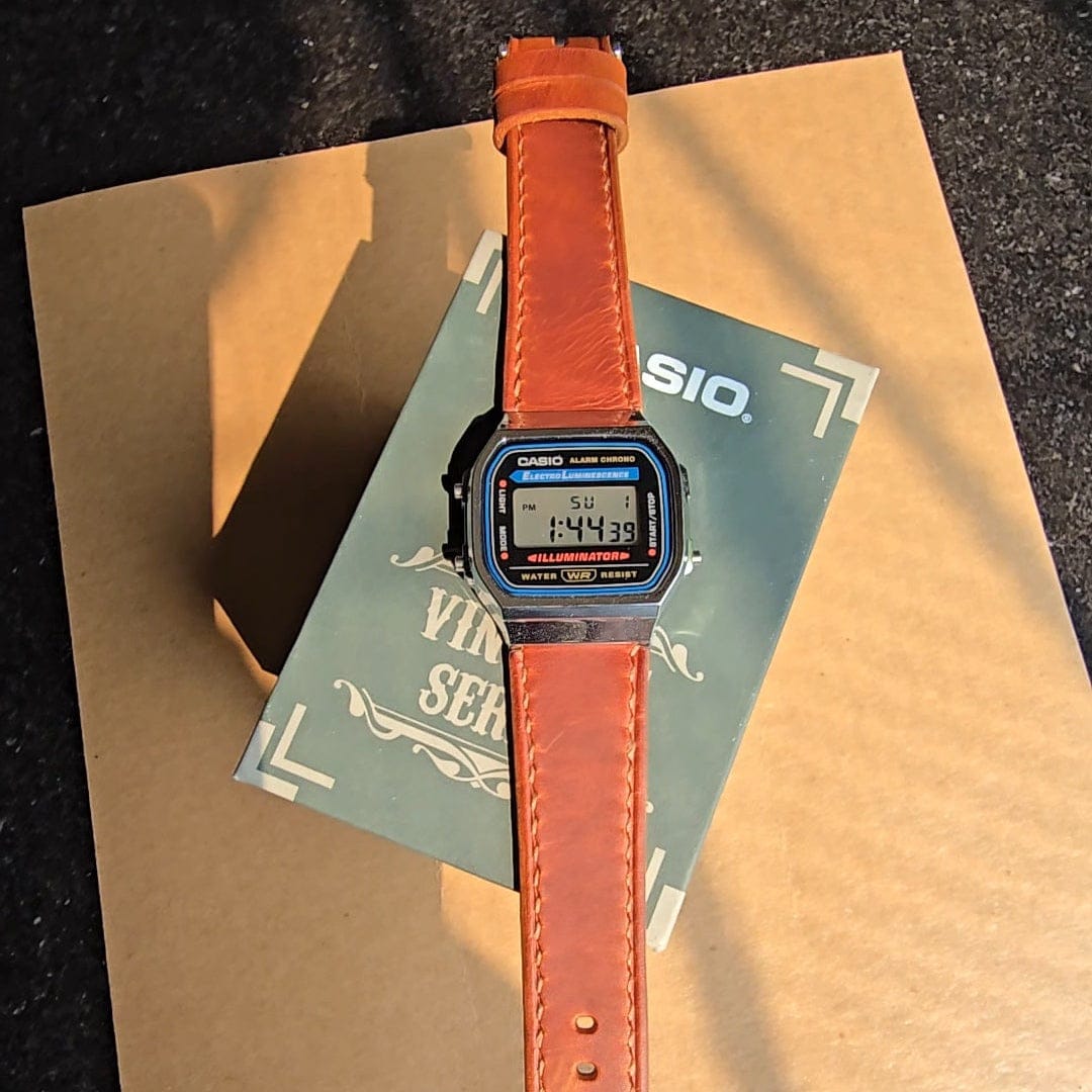 Indianleathercraft watch strap Handmade Casio A168 leather strap