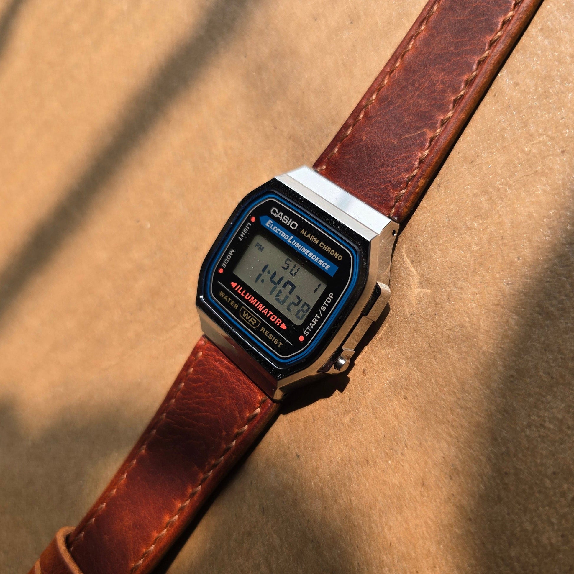 Indianleathercraft watch strap Handmade Casio A168 leather strap