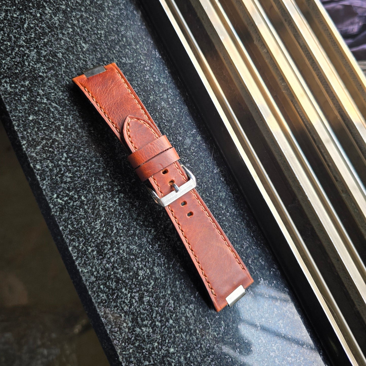 Indianleathercraft watch strap Handmade Tissot PRX leather watch strap