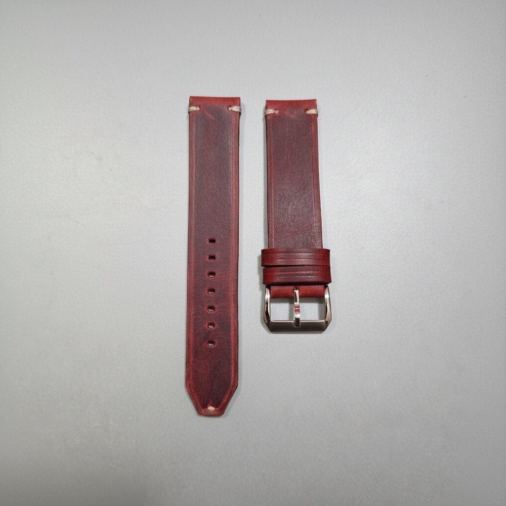 Indianleathercraft watch strap Handmade tobacco brown leather strap