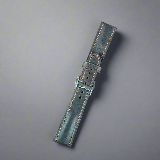 Indianleathercraft watch strap Moca Brown / 21mm Handmade leather strap for longines