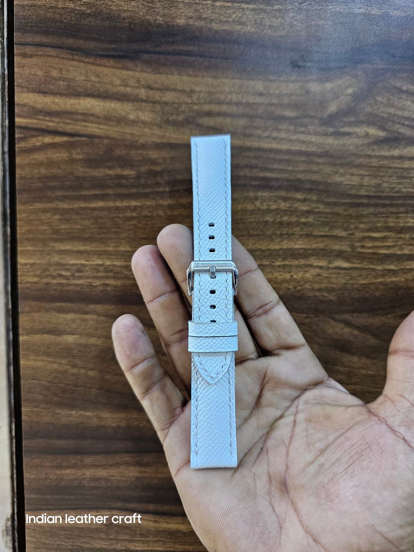 Indianleathercraft White Omega moonswatch leather strap